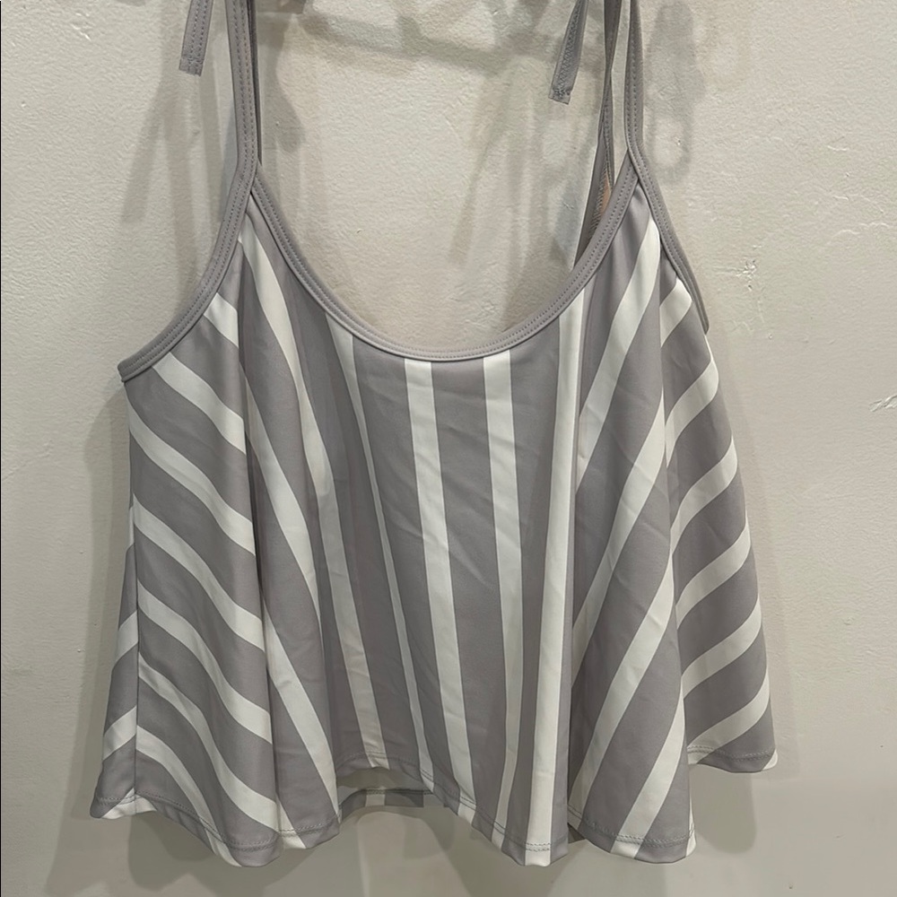 Kortni Jeane Gray and White Crop Bikini